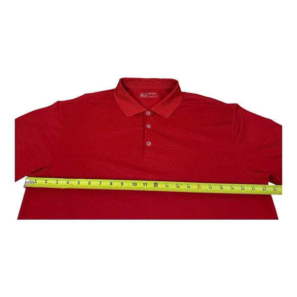Nike Golf Polo Shirt Mens L Red Dri Fit Performance Golf Embroidered Sleeve Logo - Picture 10 of 14